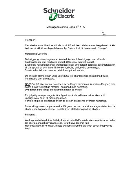 montageinstruktion KTA - Schneider Electric