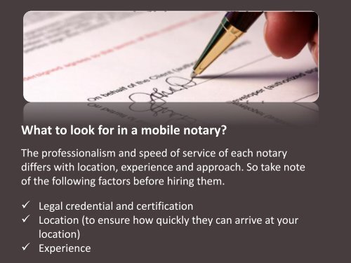 Quick & Cost Effective Mobile Notary and Loan Signing Services