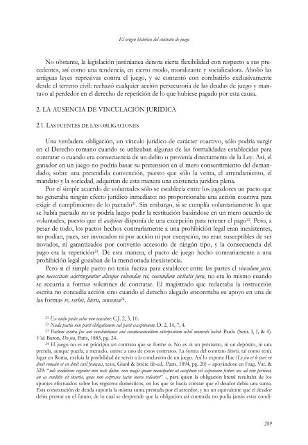 El origen historico del contrato de juego - Universidad de Huelva
