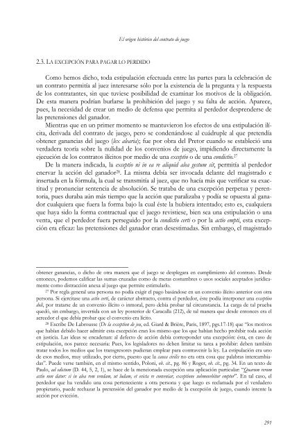 El origen historico del contrato de juego - Universidad de Huelva