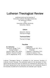 Lutheran Theological Review - Brock University