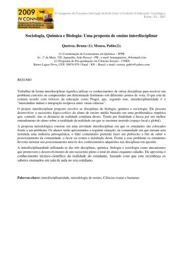 Uma proposta de ensino interdisciplinar - Connepi2009.ifpa.edu.br