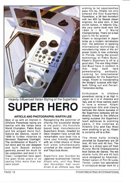 Super Hero Powerboat Archive