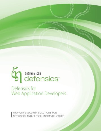 Defensics for Web Application Developers Brochure - Codenomicon