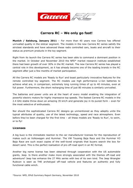 Carrera RC – We only go fast!