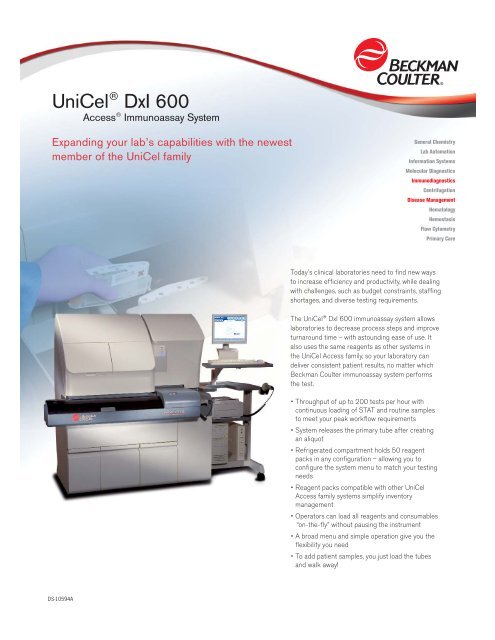 DxI 600 Data Sheet.qxd - Beckman Coulter