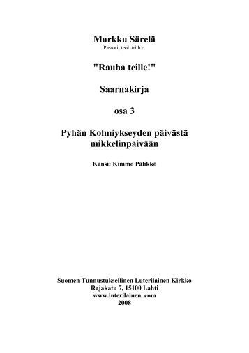 Lue kirjaa PDF-muodossa - Suomen Tunnustuksellinen Luterilainen ...