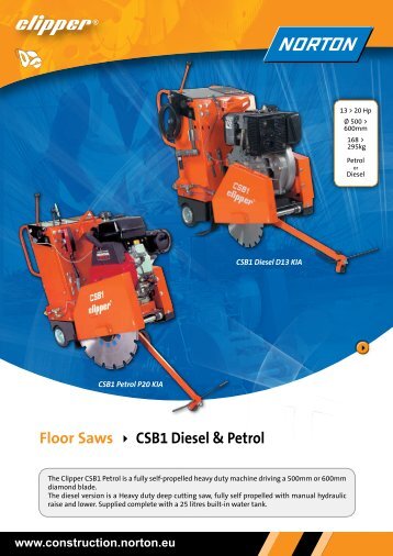 Floor Saws CSB1 Diesel & Petrol - Norton Construction Products