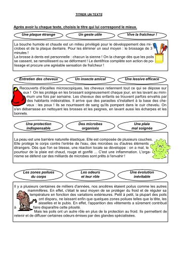 Fiche 36 titrer des textes - Professeur Phifix