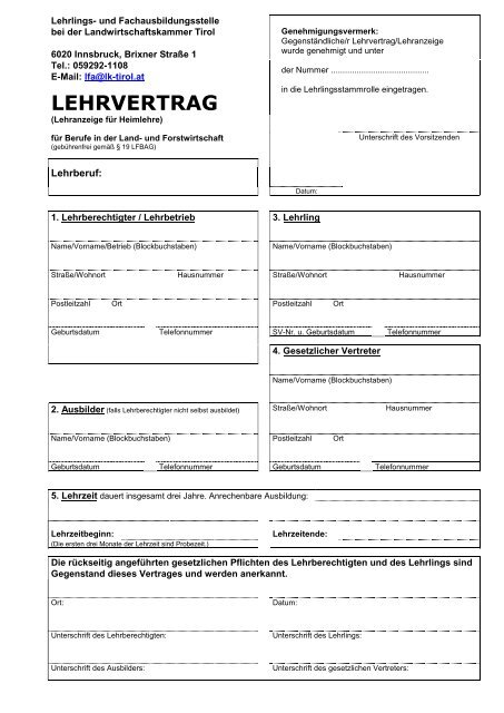 Lehrvertrag verlängern Lehrvertrag verlängern