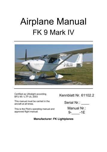 FK9 MKIV Flight Manual (English) - FK-Lightplanes