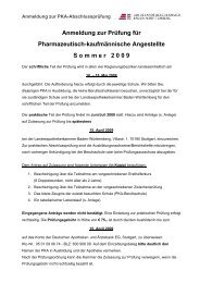 Anmeldung zur Prüfung für Pharmazeutisch-kaufmännische ...