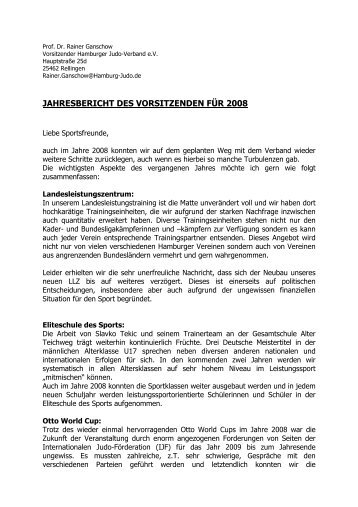 jahresbericht des vorsitzenden fÃ¼r 2008 - Hamburger Judo-Verband ...