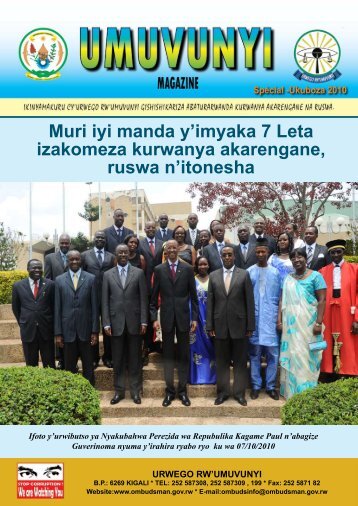 umuvunyi magazine special 2010 - Office of the Ombudsman