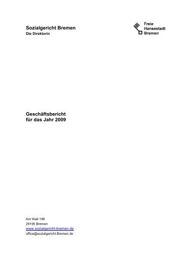 Geschäftsbericht SG 2009 190210 10141.pdf - Sozialgericht Bremen