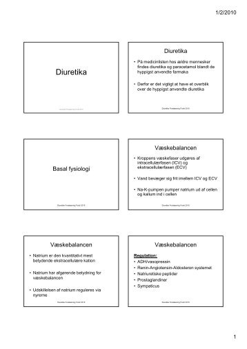 Diuretika Forelæsning Forår 2010 [Kompatibilitetstilstand]