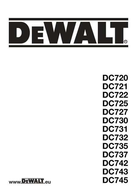 Instruction Manual - Service - DeWALT
