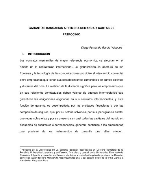 GARANTÍAS BANCARIAS A PRIMERA DEMANDA Y  Felaban