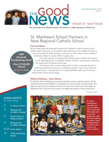 St. Matthew's School Partners in New Regional Catholic School