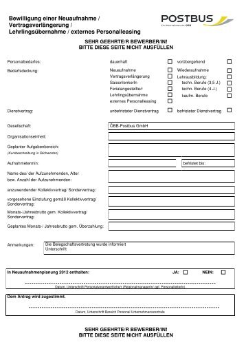 Bewerbungsbogen & Antrag & Anhang Lenkdienst 1