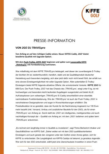 Von 2GO zu TRAVELpro.pdf - Kiffe Golf GmbH