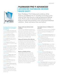 FILEMAKER PRO 9 ADVANCED ADvANcED DATAbASE DESiGN ...