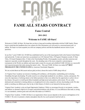 FAME ALL STARS CONTRACT - JAMSpiritSites.com