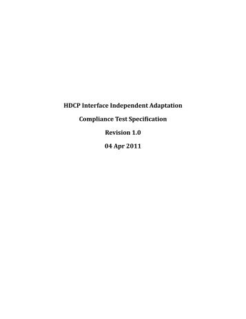 HDCP 2.0 IIA Compliance Test Specification - Digital Content ...