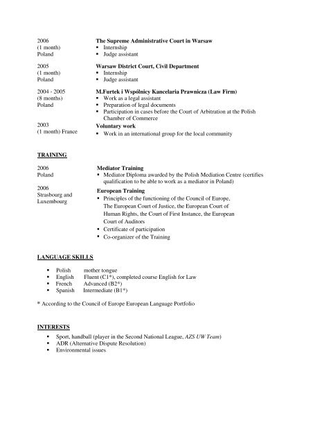 Curriculum Vitae - European Handball Federation