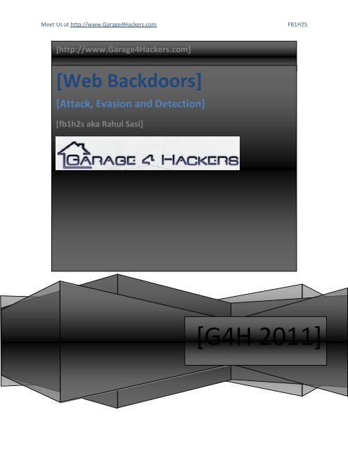 Web backdoors evasion detection