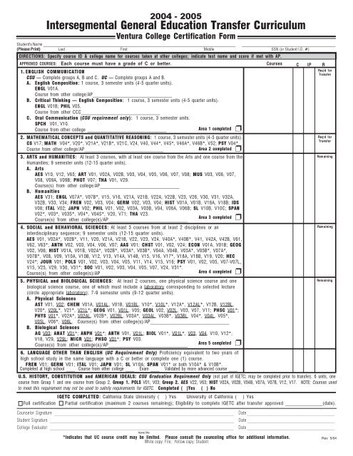 Table of Contents Enrolling at VC Is As Easy As 1  - Ventura College