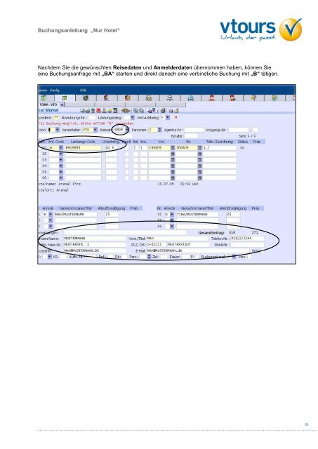Buchungsanleitung Ã¢Â€ÂžNur HotelÃ¢Â€Âœ Wenn Sie eine Buchung mit ... - vtours