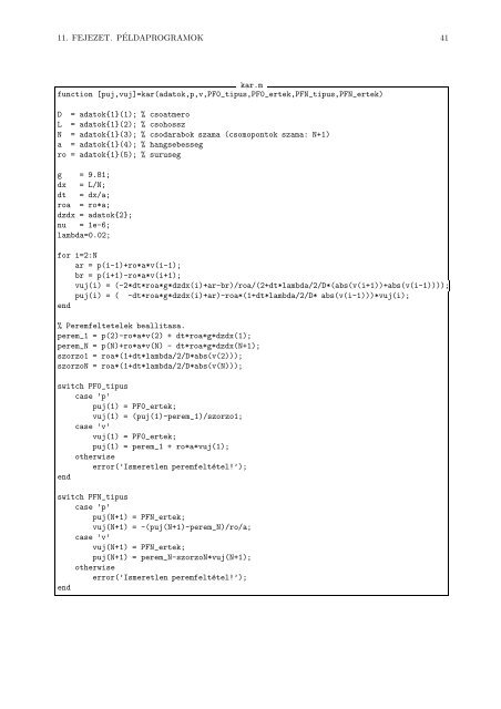 Matlab Hogyan - Hidrodinamikai Rendszerek Tanszék