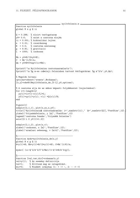 Matlab Hogyan - Hidrodinamikai Rendszerek Tanszék