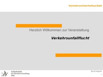 Verkehrsunfallflucht (pdf der 3. VUFlucht ppt ... - Bernd Huppertz