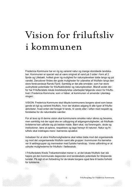 Friluftsliv i Fredericia Kommune -pdf, 20 sider - FriluftsrÃƒÂ¥det