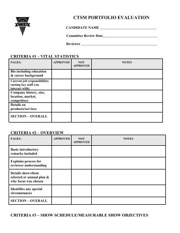 Candidate Portfolio Evaluation Form