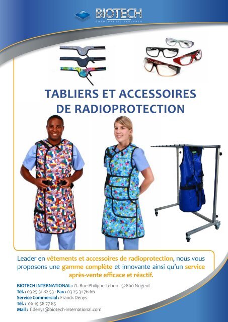 tabliers et accessoires de radioprotection - Biotech ortho