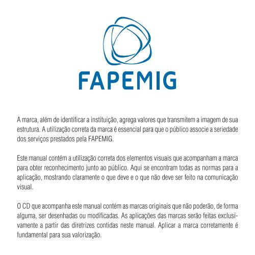 Manual de Aplicação da Marca - Fapemig