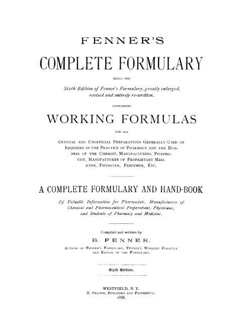 Fenner's Complete Formulary - Southwest School of Botanical ...