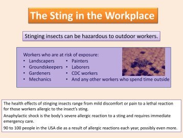 The Sting in the Workplace - MCCS Camp Lejeune