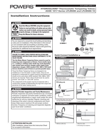 Installation Instructions - Watts Water Technologies, Inc.