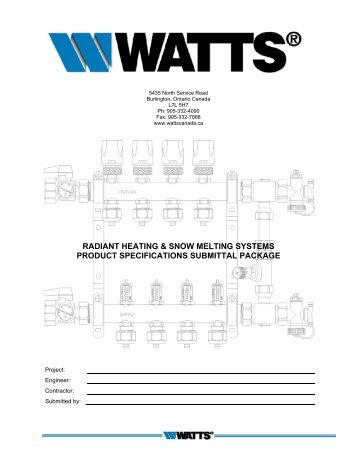 radiant heating & snow melting systems product specifications ...