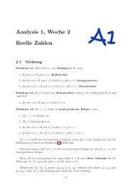 Analysis 1, Woche 2 Reelle Zahlen