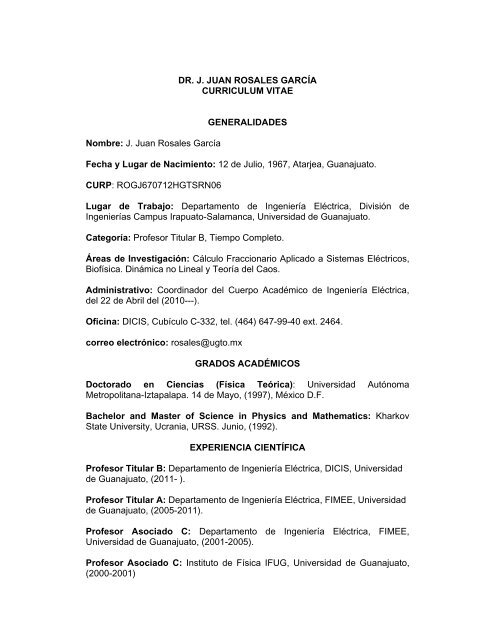 DR. J. JUAN ROSALES GARCÃA CURRICULUM VITAE ...