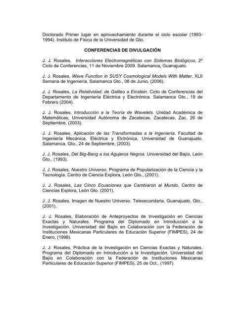 DR. J. JUAN ROSALES GARCÃA CURRICULUM VITAE ...