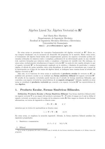 Algebra Lineal Xa:Â´Algebra Vectorial en R3