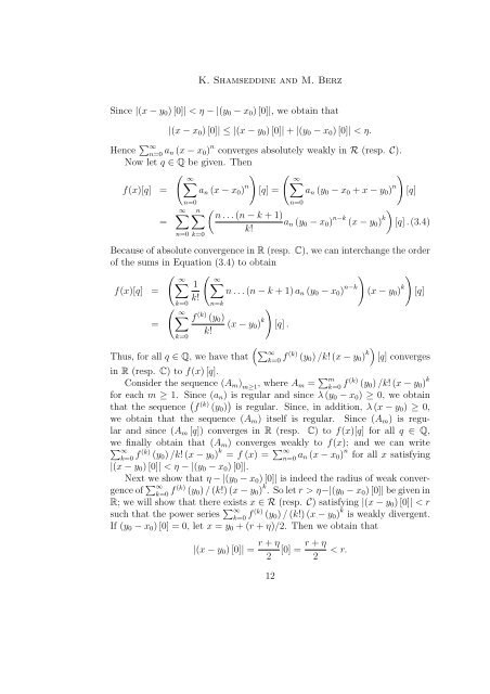 Analytical Properties of Power Series on Levi-Civita Fields 1 ...