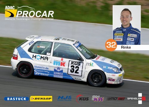 autograph card Andreas Rinke - ADAC Procar