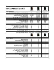 SONAR X2 comparison - Cakewalk